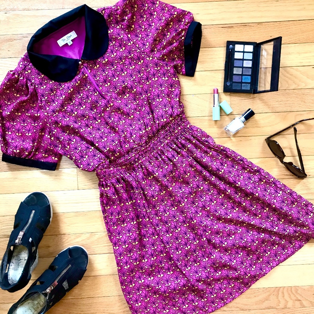 The Style London | Dress w/puff sleeves & collar